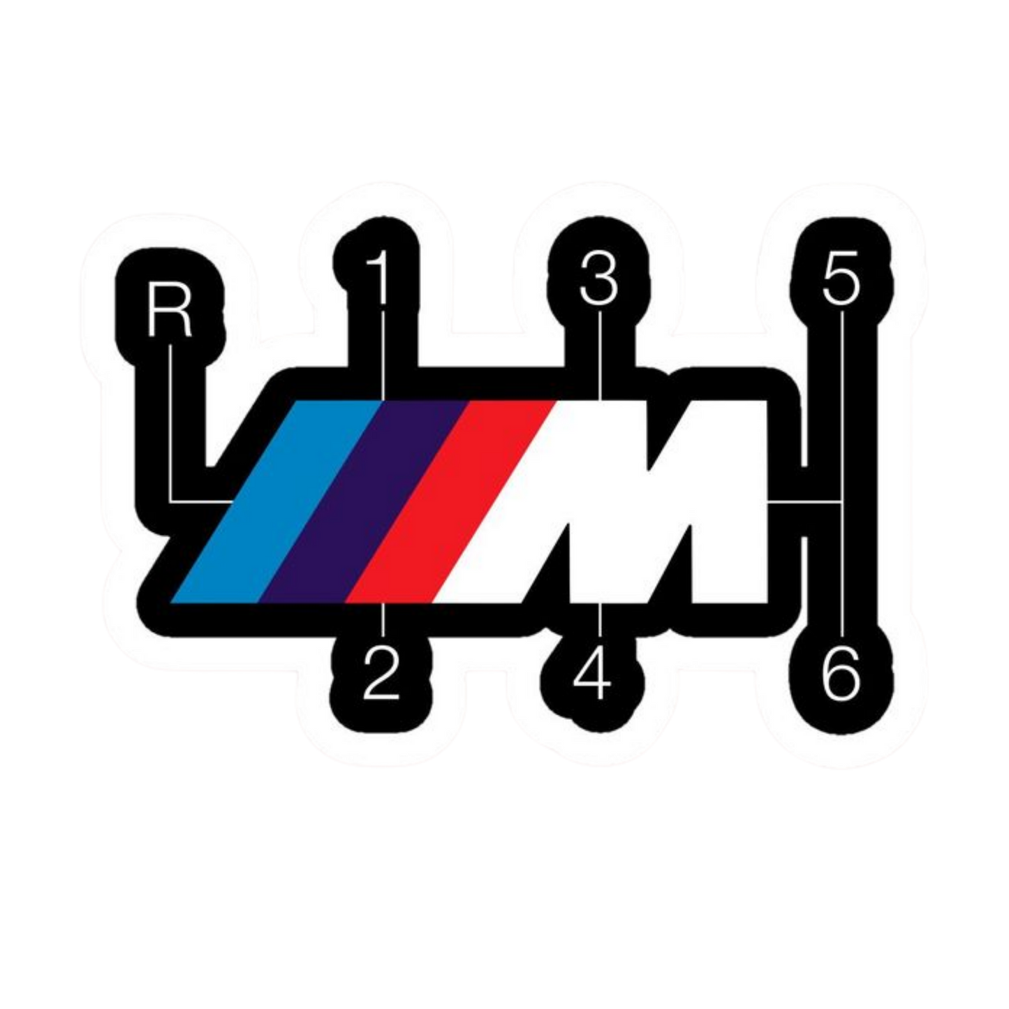 M Power 6-Speed Gear Pattern Vinyl Sticker | Moto Sticker BD