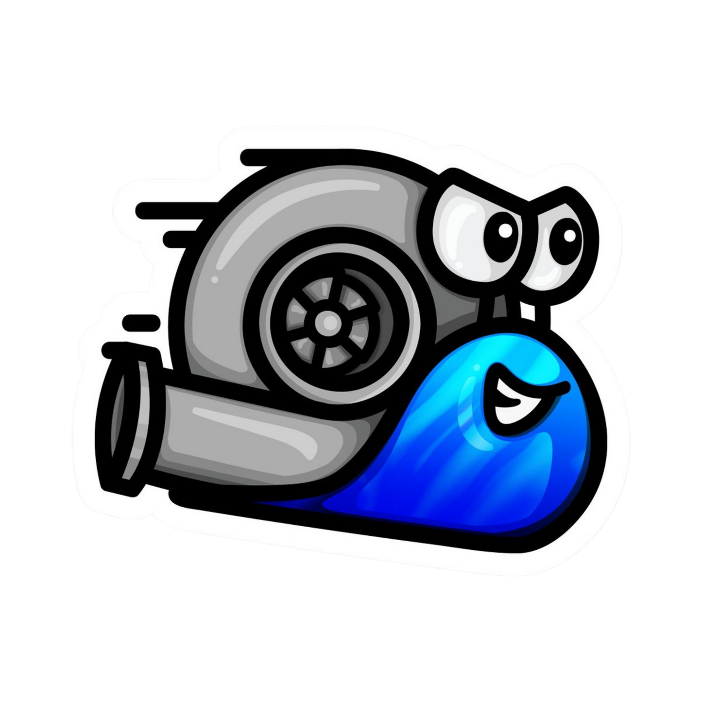 Blue Turbo Snail Vinyl Sticker | Moto Sticker BD