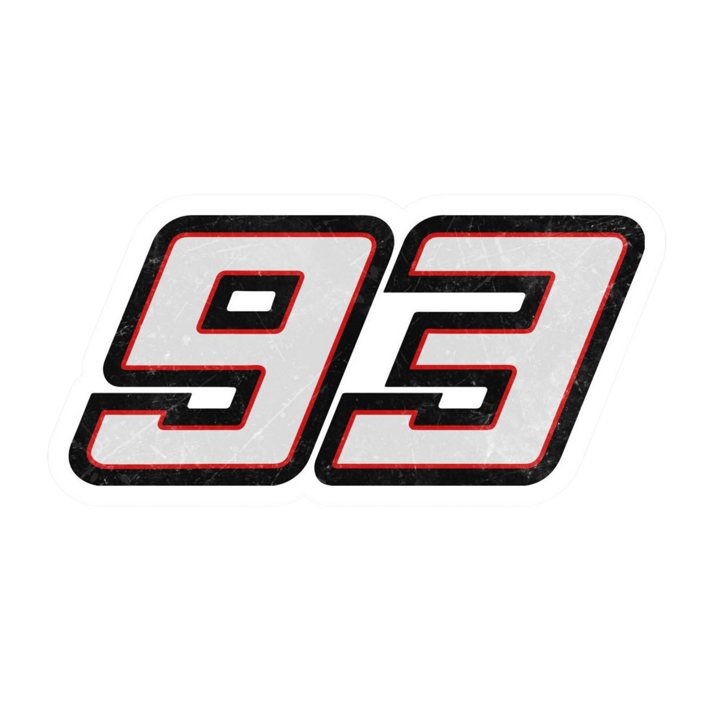 93 Racing Number Vinyl Sticker | Moto Sticker BD