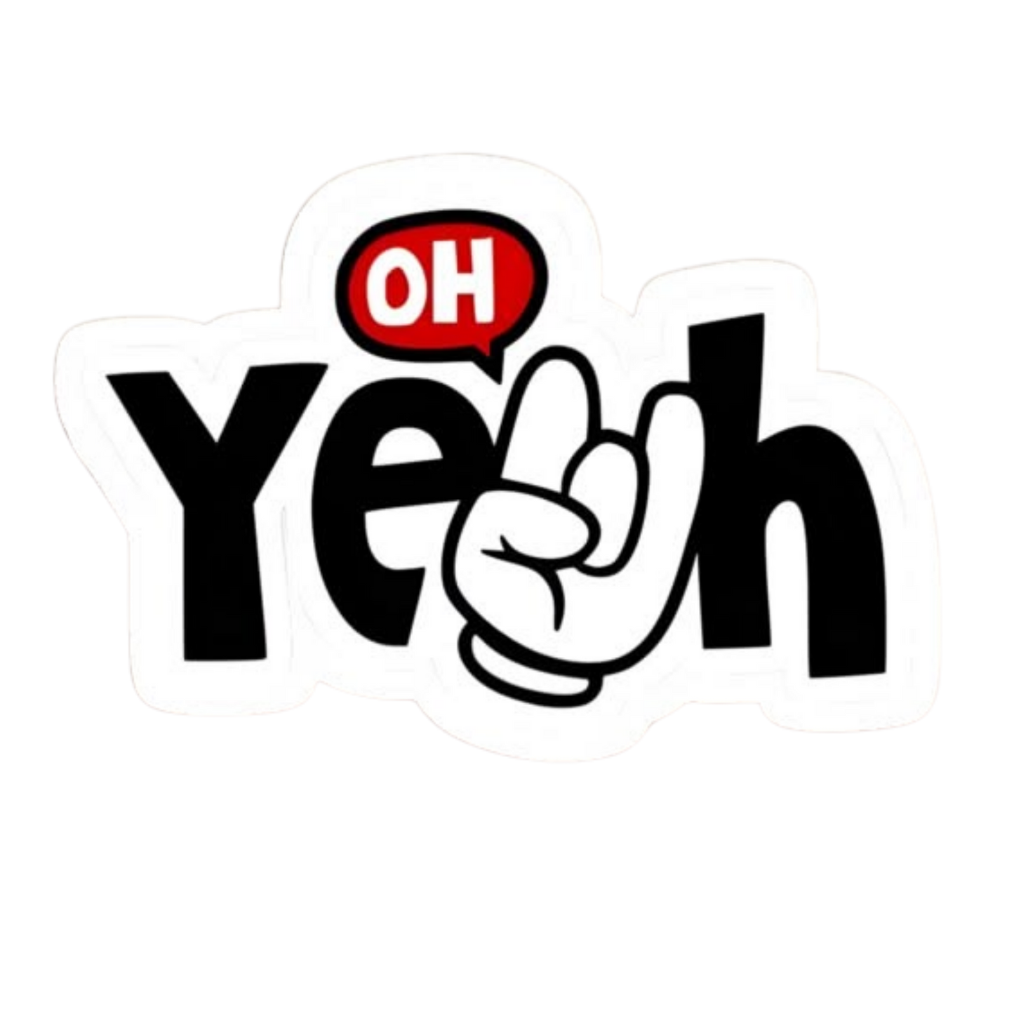 Oh Yeah Rock Hand Vinyl Sticker | Moto Sticker BD