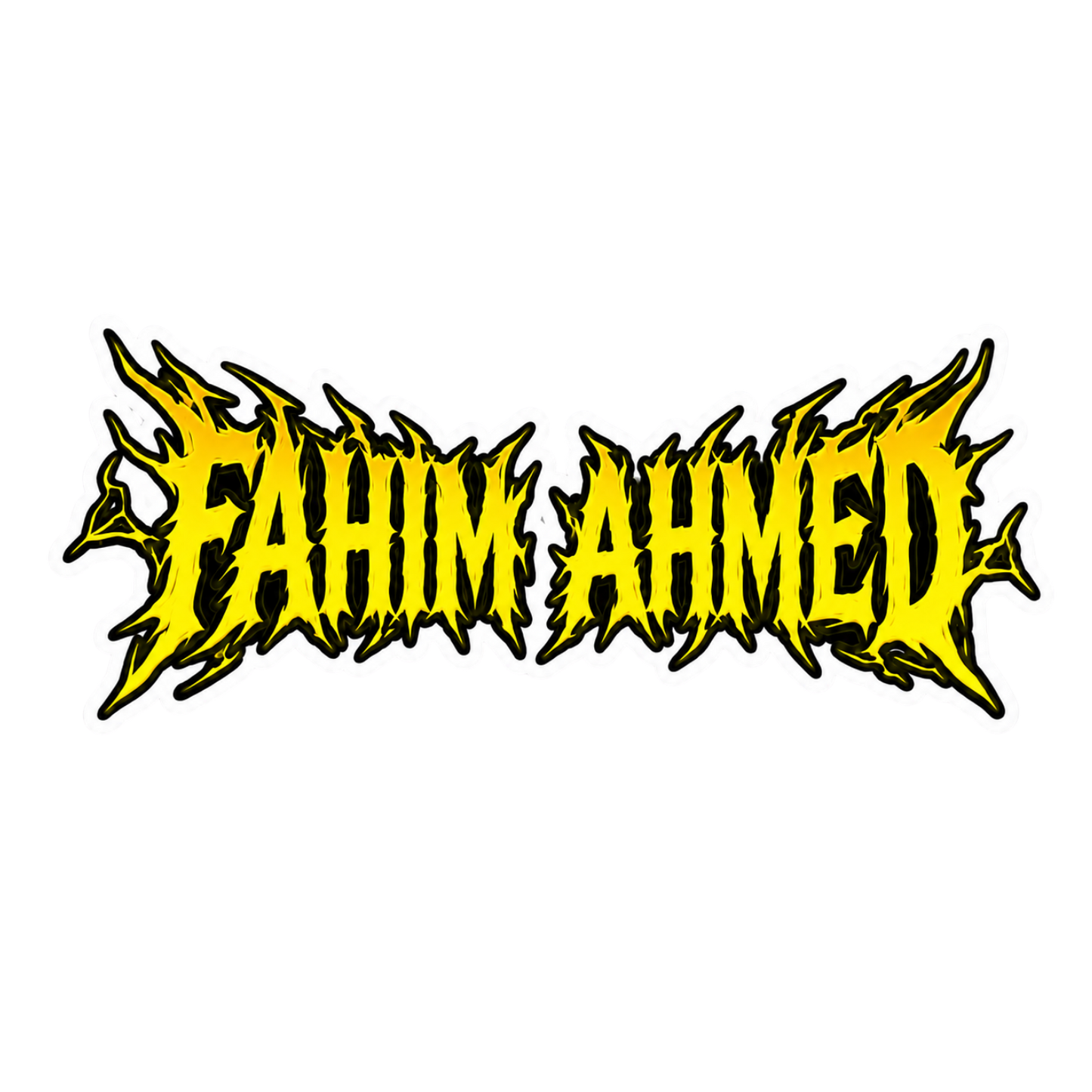 Death Metal Font Name Sticker | Custom (2 Pcs) Premium Waterproof Vinyl Decal