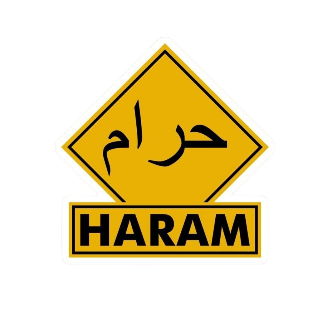 Haram English and Arabic ISLAMIC Vinyl Sticker | Moto Sticker BD