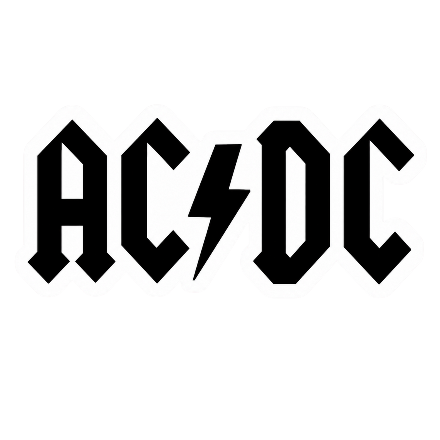 AC DC Black Band Logo Vinyl Sticker | Moto Sticker BD