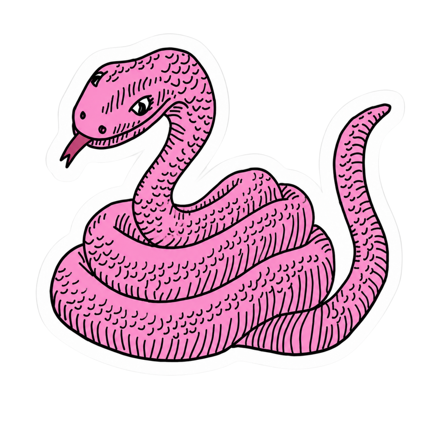 Pink Serpent Style Lady Biker Vinyl Sticker | Moto Sticker BD