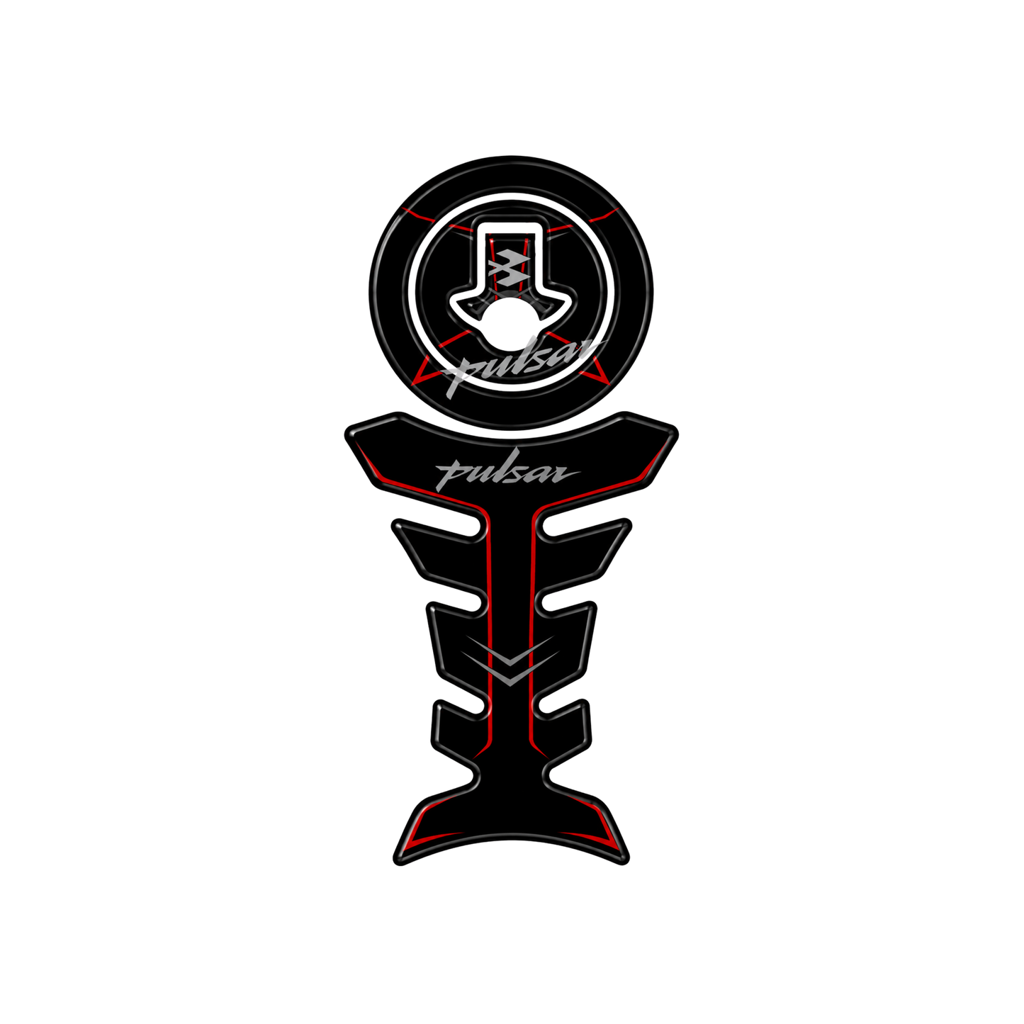 Pulsar Stealth Red Outline Tank Pad Sticker | Moto Sticker BD
