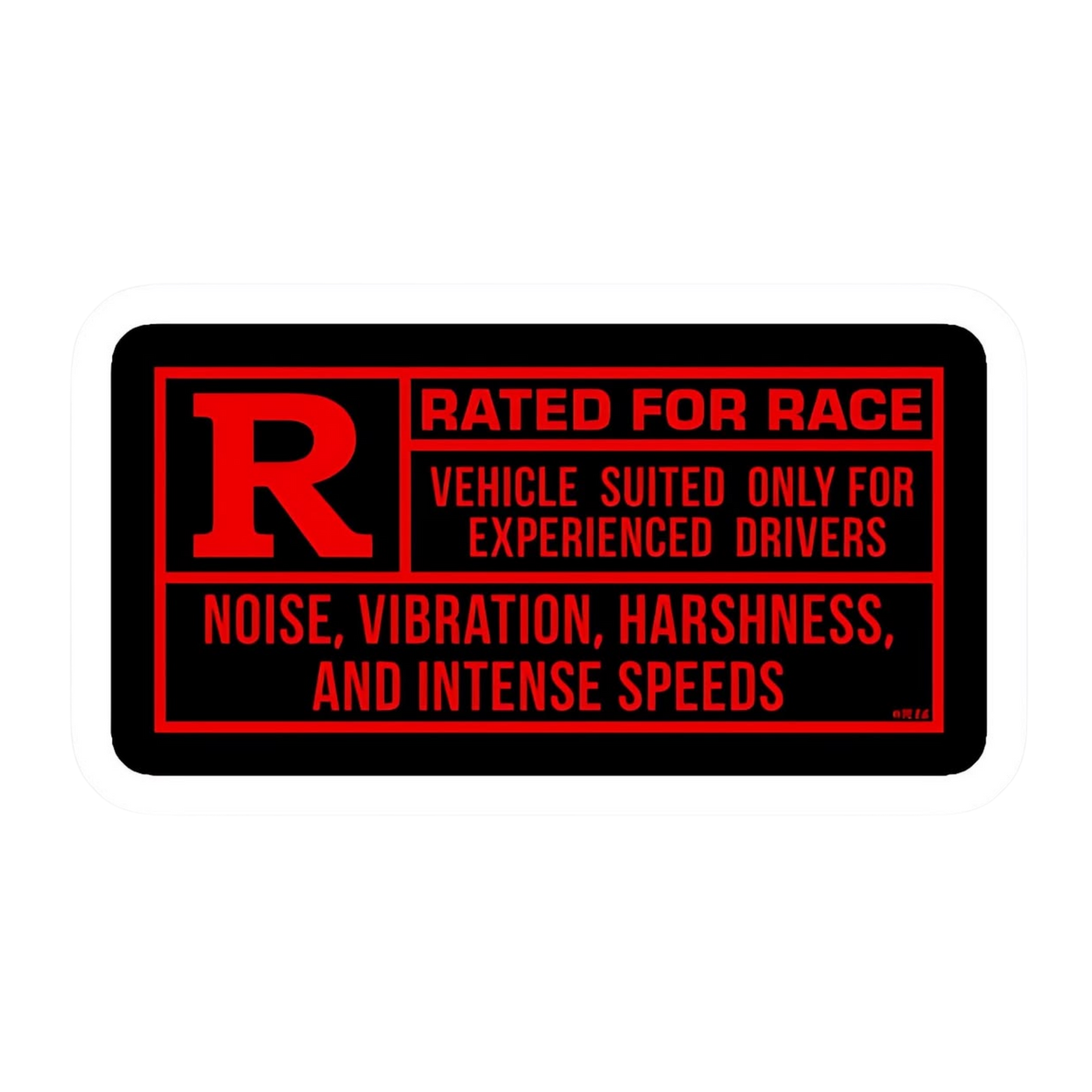 Rated R For Race JDM Car Bumper Vinyl Sticker | Moto Sticker BD
