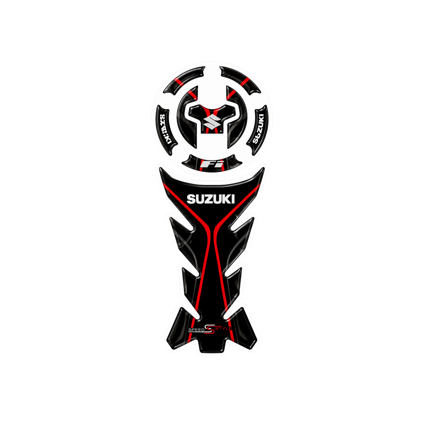 Suzuki FI Red Racing Tank Pad Sticker Ambush Vinyl Sticker | Moto Sticker BD