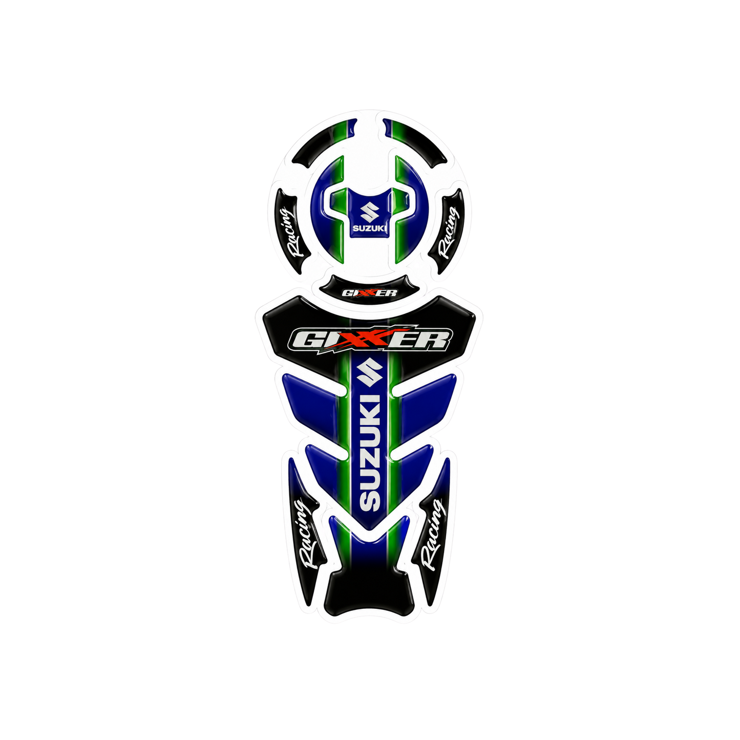 Suzuki Gixxer Racing Blue Tank Pad Sticker Ambush Vinyl Sticker | Moto Sticker BD