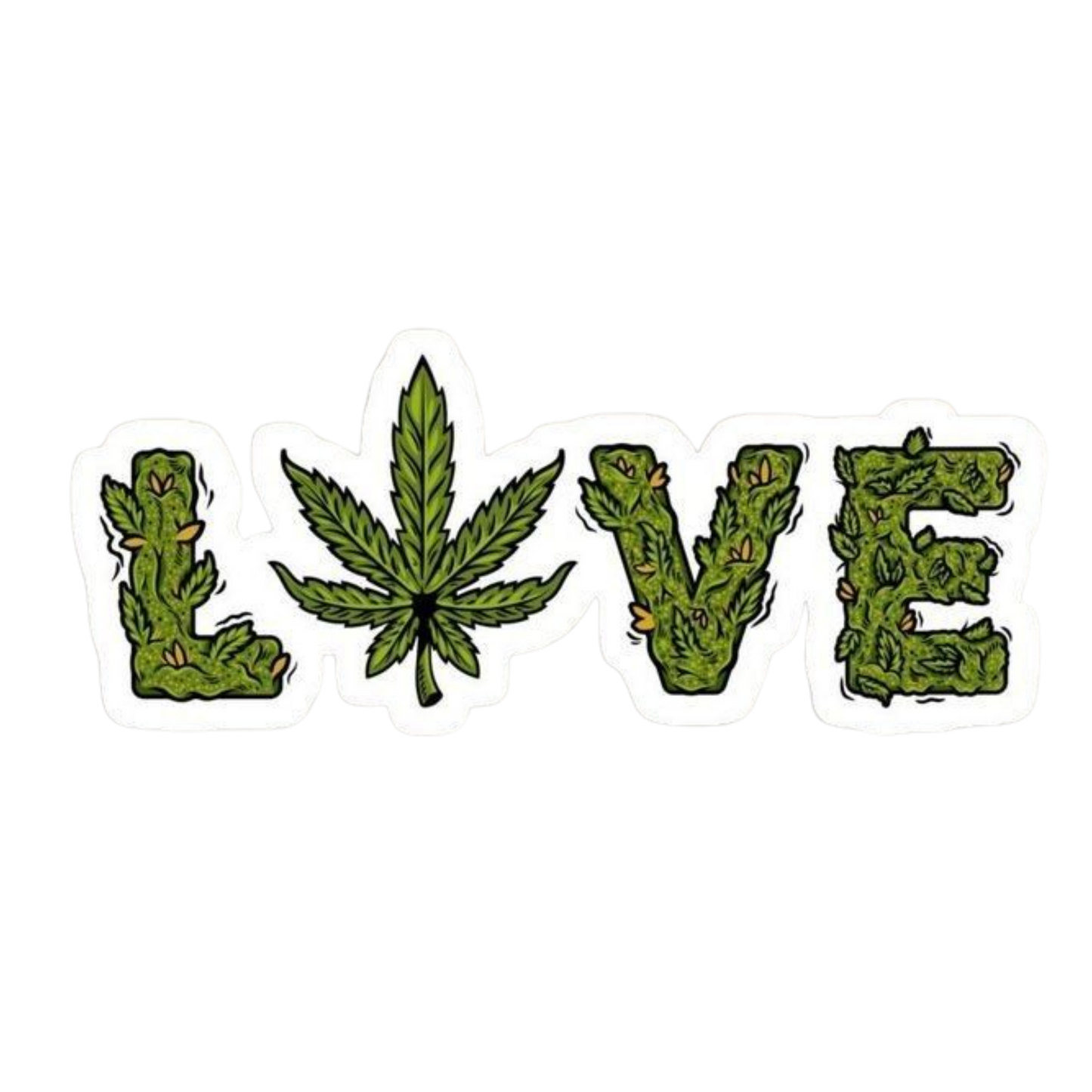 Weed Love Typography Vinyl Sticker | Moto Sticker BD