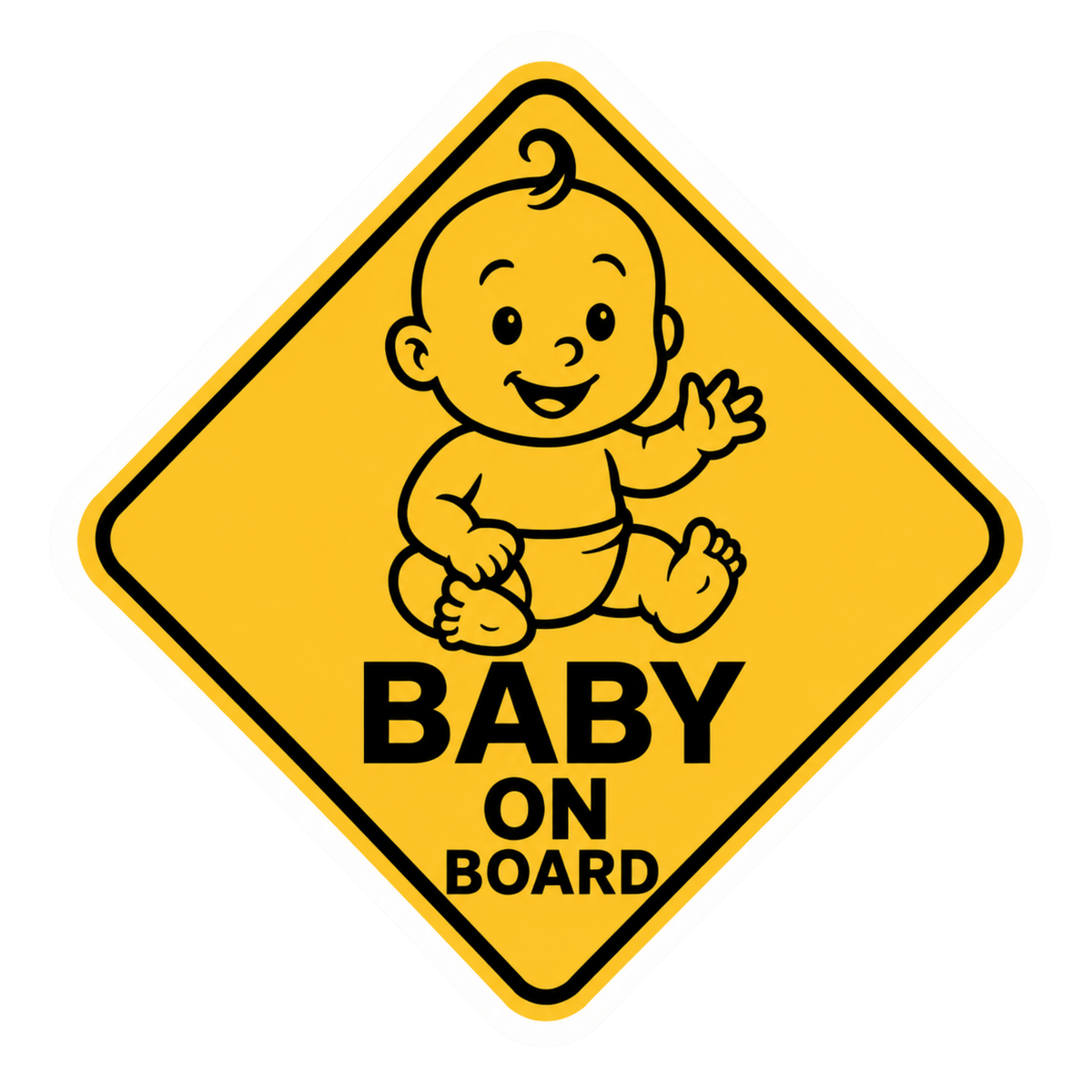 Baby On Board Diamond Warning Vinyl Sticker | Moto Sticker BD | Moto Sticker BD