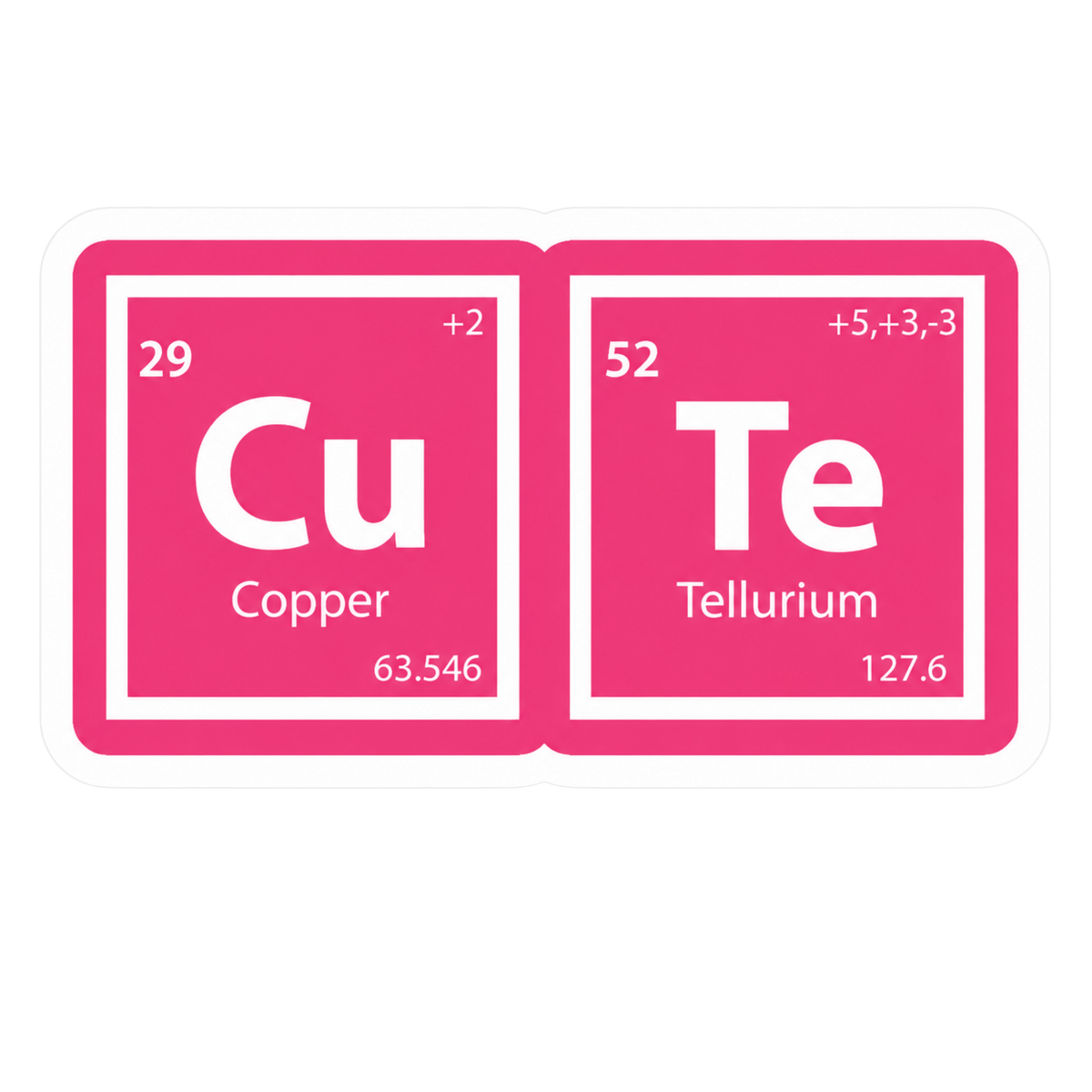 Cutie Periodic Table Lady Biker Vinyl Sticker | Moto Sticker BD | Moto Sticker BD
