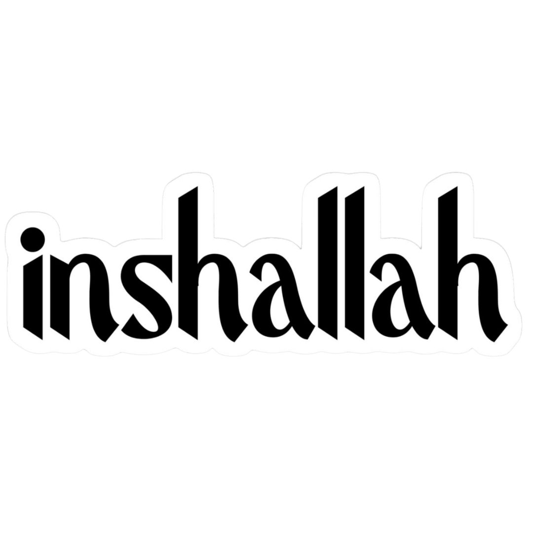 InshaAllah Black Text ISLAMIC Vinyl Sticker | Moto Sticker BD | Moto Sticker BD