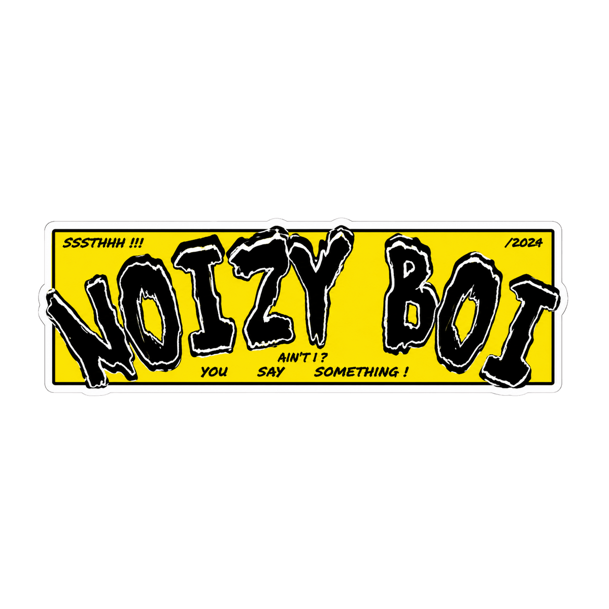 Noizy Boi Yellow Graffiti Text Banner Decal Car Bumper Vinyl Sticker | Moto Sticker BD | Moto Sticker BD