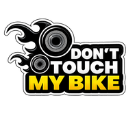 Don't Touch My Bike Wheels and Flames Vinyl Sticker | Moto Sticker BD