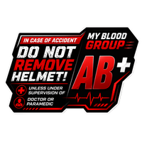 Safety Blood Group Alert Sticker | Do Not Remove Helmet Decal