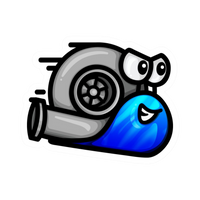Blue Turbo Snail Vinyl Sticker | Moto Sticker BD