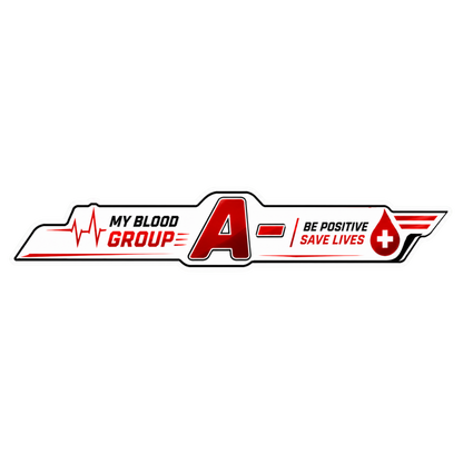 Blood Group Safety Heartbeat Strip Sticker | Premium Waterproof Vinyl Decal