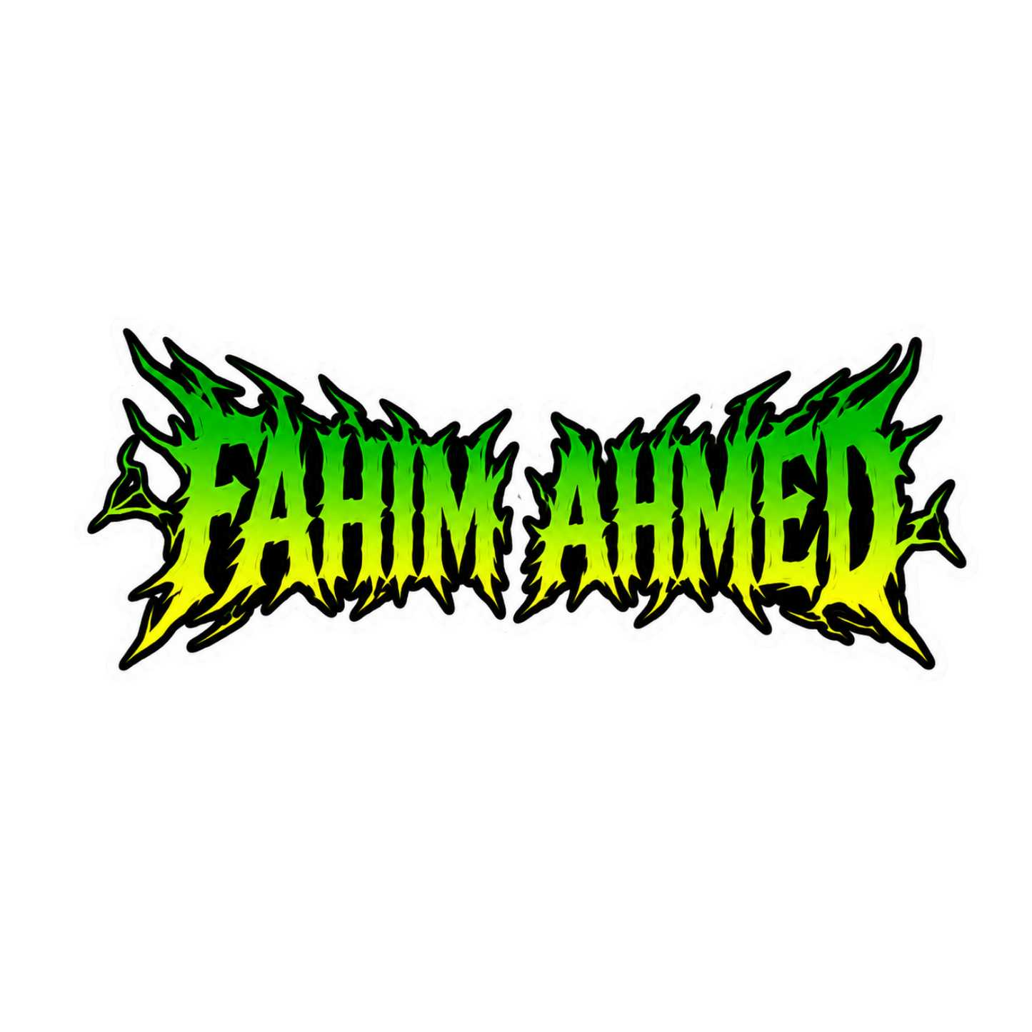 Death Metal Font Name Sticker | Custom (2 Pcs) Premium Waterproof Vinyl Decal