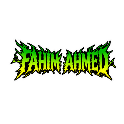 Death Metal Font Name Sticker | Custom (2 Pcs) Premium Waterproof Vinyl Decal