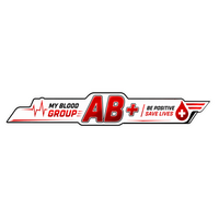 Blood Group Safety Heartbeat Strip Sticker | Premium Waterproof Vinyl Decal
