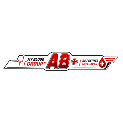 Blood Group Safety Heartbeat Strip Sticker | Premium Waterproof Vinyl Decal
