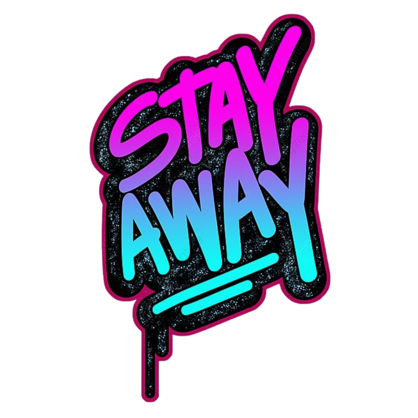 Stay Away Neon Vinyl Sticker | Moto Sticker BD