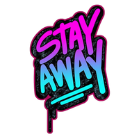 Stay Away Neon Vinyl Sticker | Moto Sticker BD