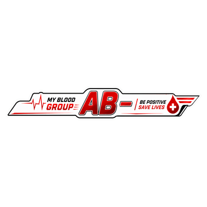Blood Group Safety Heartbeat Strip Sticker | Premium Waterproof Vinyl Decal