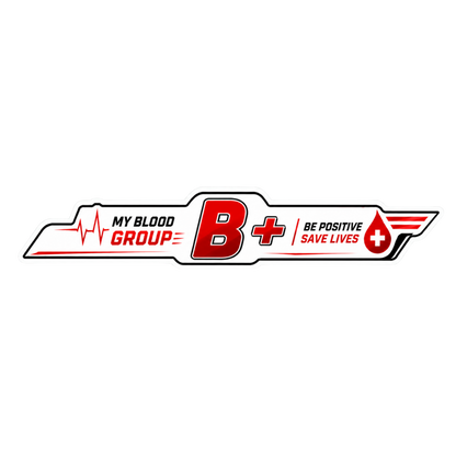 Blood Group Safety Heartbeat Strip Sticker | Premium Waterproof Vinyl Decal