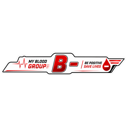 Blood Group Safety Heartbeat Strip Sticker | Premium Waterproof Vinyl Decal