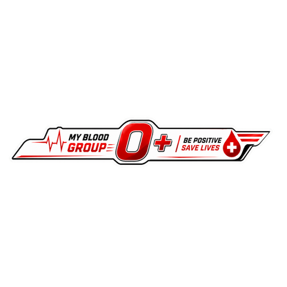 Blood Group Safety Heartbeat Strip Sticker | Premium Waterproof Vinyl Decal