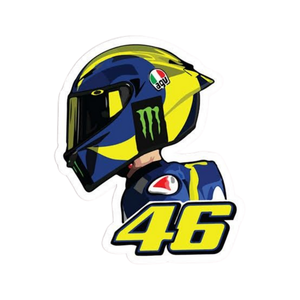 VR46 Helmet Profile Vinyl Sticker | Moto Sticker BD