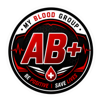 Blood Group Safety Round Badge Sticker | Premium Waterproof Vinyl Decal