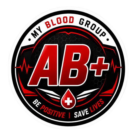 Blood Group Safety Round Badge Sticker | Premium Waterproof Vinyl Decal