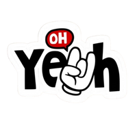 Oh Yeah Rock Hand Vinyl Sticker | Moto Sticker BD