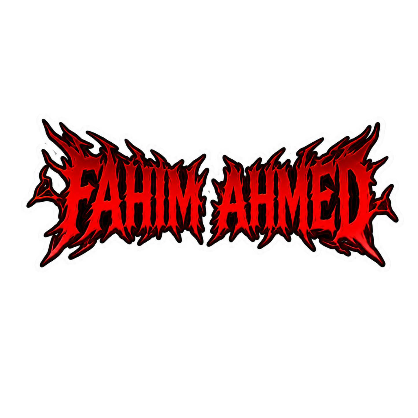 Death Metal Font Name Sticker | Custom (2 Pcs) Premium Waterproof Vinyl Decal