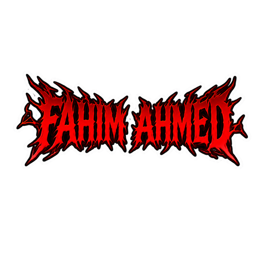 Death Metal Font Name Sticker | Custom (2 Pcs) Premium Waterproof Vinyl Decal