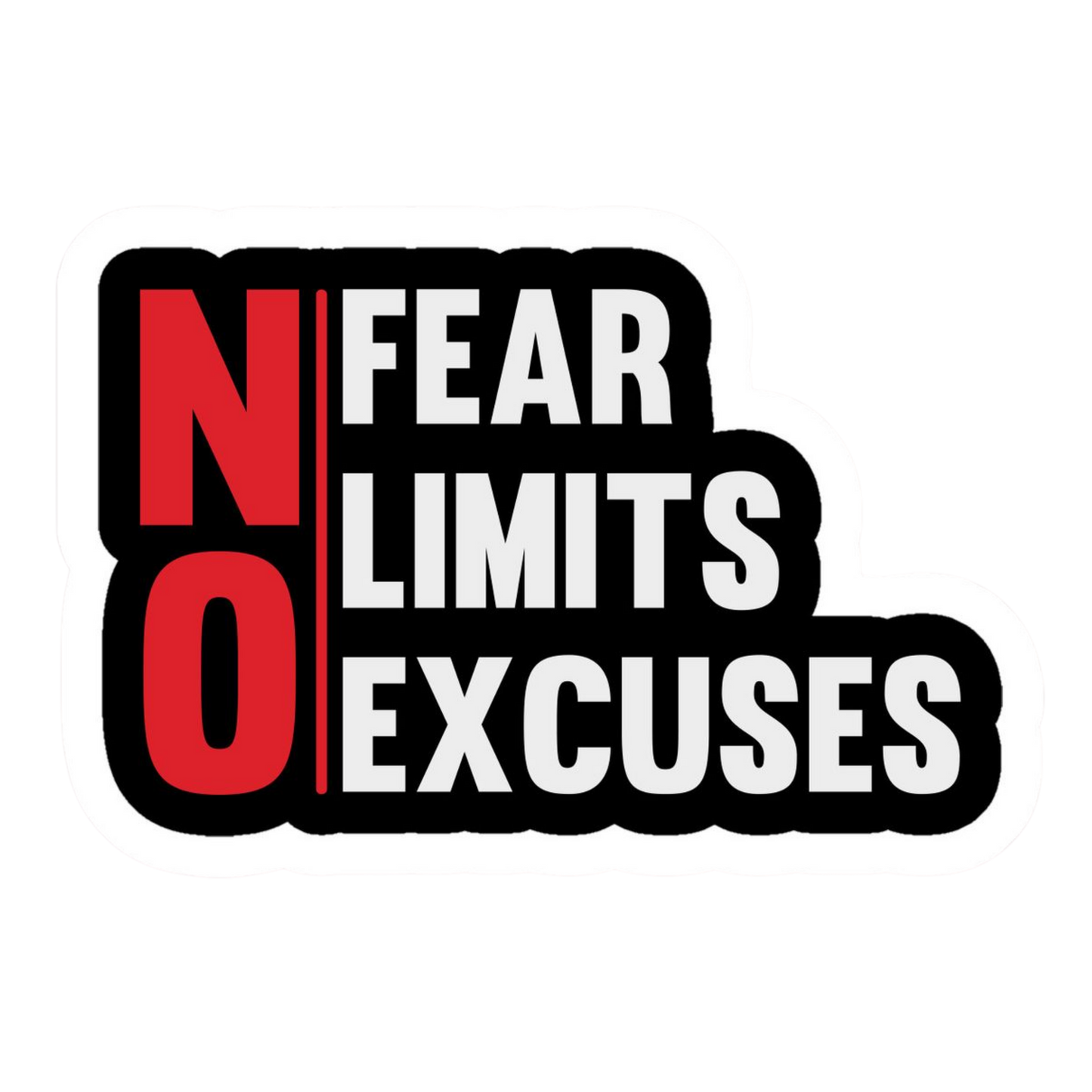 No Fear Limits Excuses Vinyl Sticker | Moto Sticker BD
