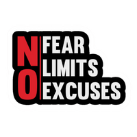 No Fear Limits Excuses Vinyl Sticker | Moto Sticker BD