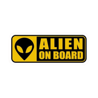 Alien On Board Yellow Warning Car Bumper Vinyl Sticker | Moto Sticker BD