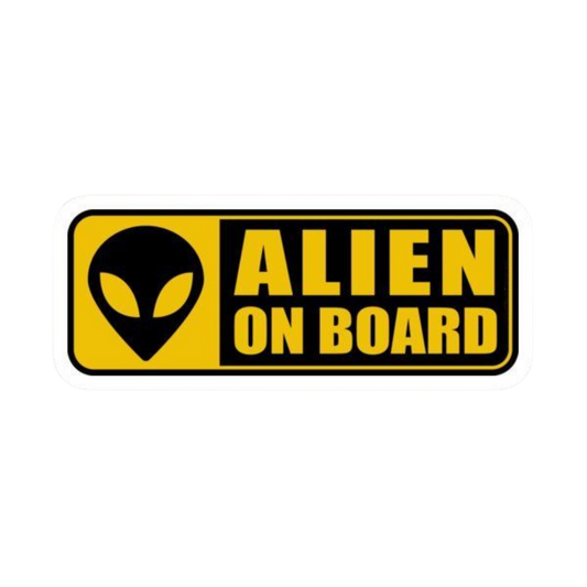 Alien On Board Yellow Warning Car Bumper Vinyl Sticker | Moto Sticker BD