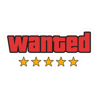 GTA Wanted Red Vinyl Sticker | Moto Sticker BD
