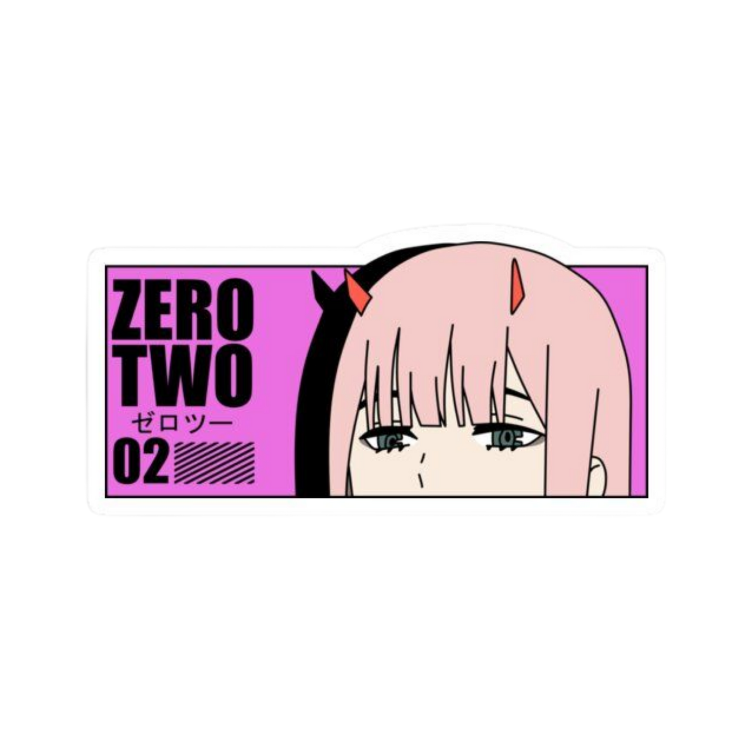 Zero Two 02 Anime Eye Peeker Car Bumper Vinyl Sticker | Moto Sticker BD