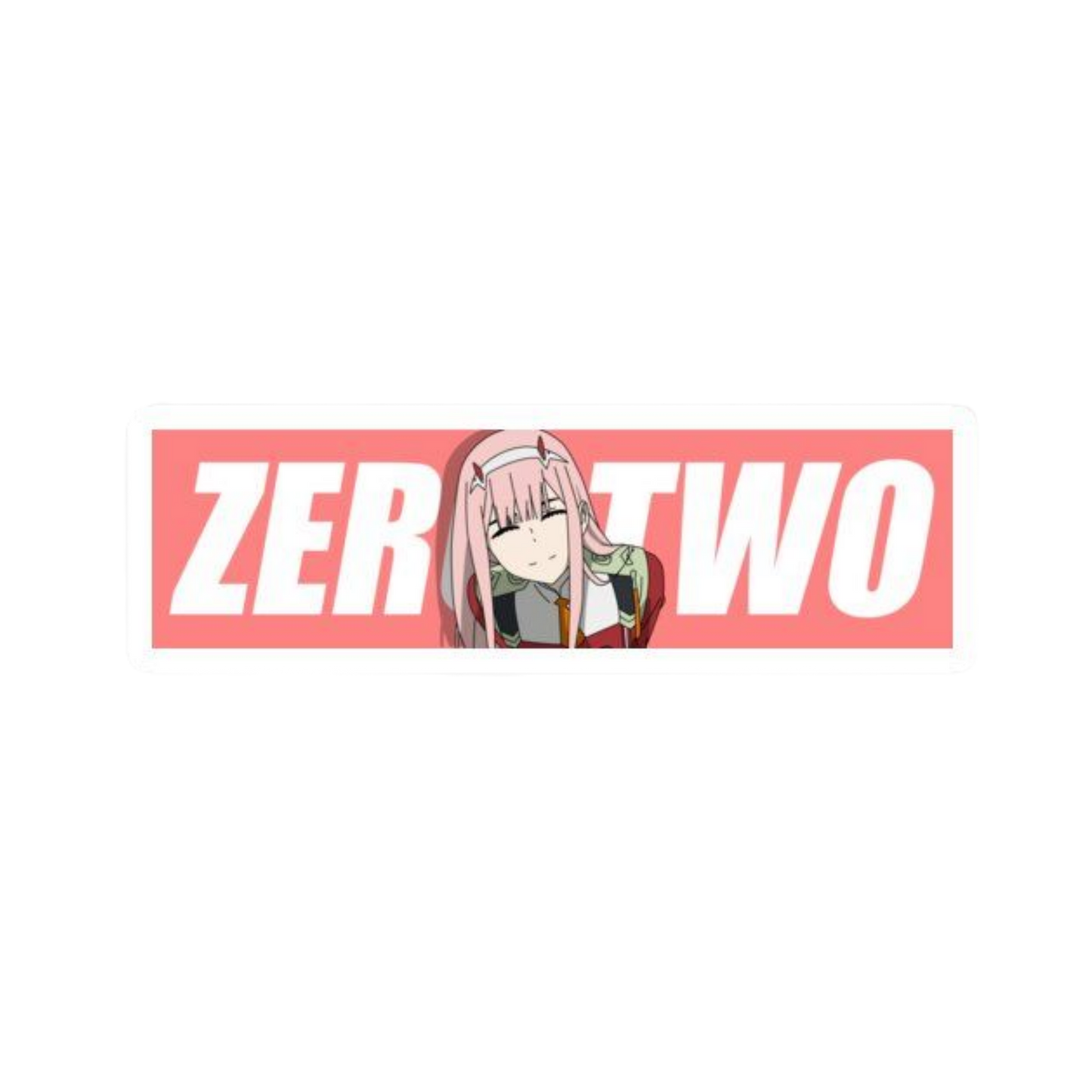 Zero Two Pink Banner Anime Car Bumper Vinyl Sticker | Moto Sticker BD
