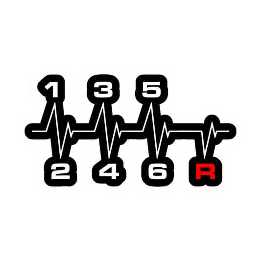 6-Speed Gear Heartbeat Vinyl Sticker | Moto Sticker BD