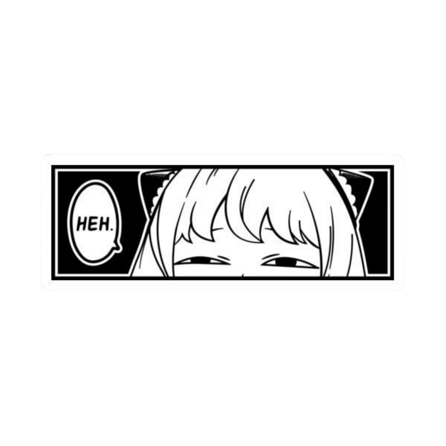 Anya Forger "Heh" Meme Anime Eye Peeker Car Bumper Vinyl Sticker | Moto Sticker BD
