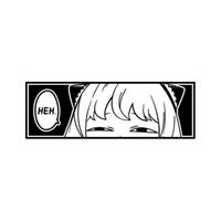 Anya Forger "Heh" Meme Anime Eye Peeker Car Bumper Vinyl Sticker | Moto Sticker BD