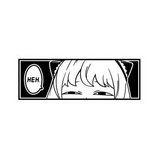 Anya Forger "Heh" Meme Anime Eye Peeker Car Bumper Vinyl Sticker | Moto Sticker BD
