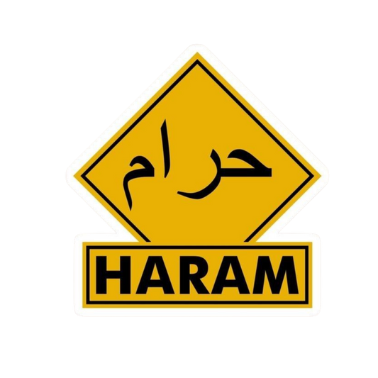 Haram English and Arabic ISLAMIC Vinyl Sticker | Moto Sticker BD