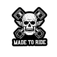 Skull Pistons Made To Ride Vinyl Sticker | Moto Sticker BD